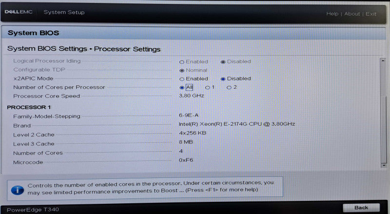 Dell PowerEdge T340 | Xeon E-2174G @3.80GHz, 48GB DDR4, H330, 2x 495W