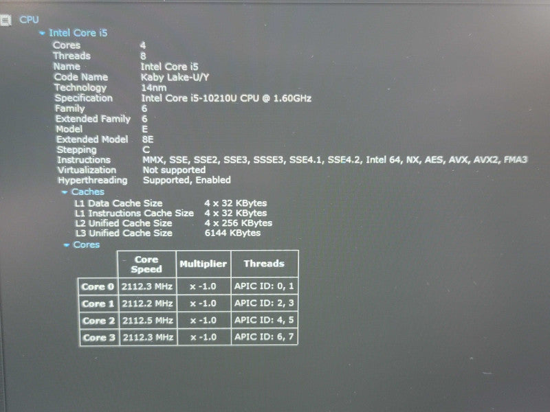Lenovo ThinkPad T14 i5-10210U 16GB DDR4 256GB SSD NO ADAPTER β Lap200