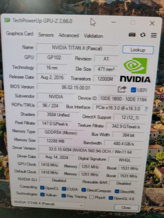 NVIDIA GEFORCE GTX TITAN X 12GB PCIE  %