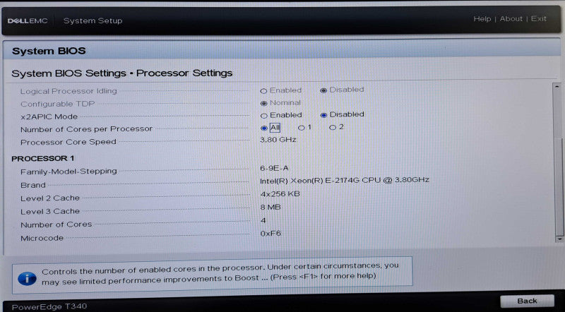 Dell PowerEdge T340 | Xeon E-2174G @3.80GHz, 32GB DDR4, H330, 2x 495W