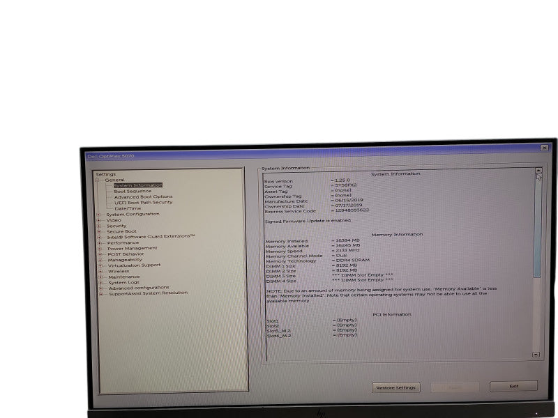 Dell OptiPlex 5070 SFF i5 - 9500  @ 3.00GHz 16GB DDR4 Ram  Qθ