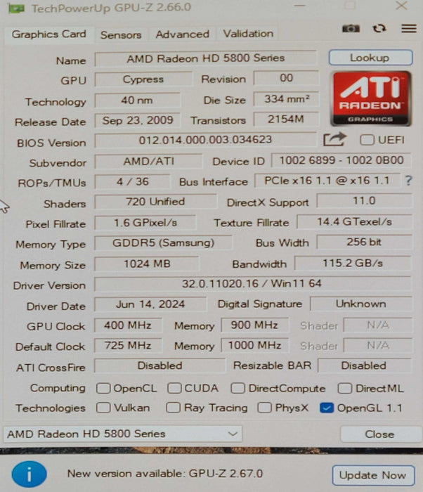 AMD ATI Radeon HD 5850 1GB GDDR5 Graphics Card
