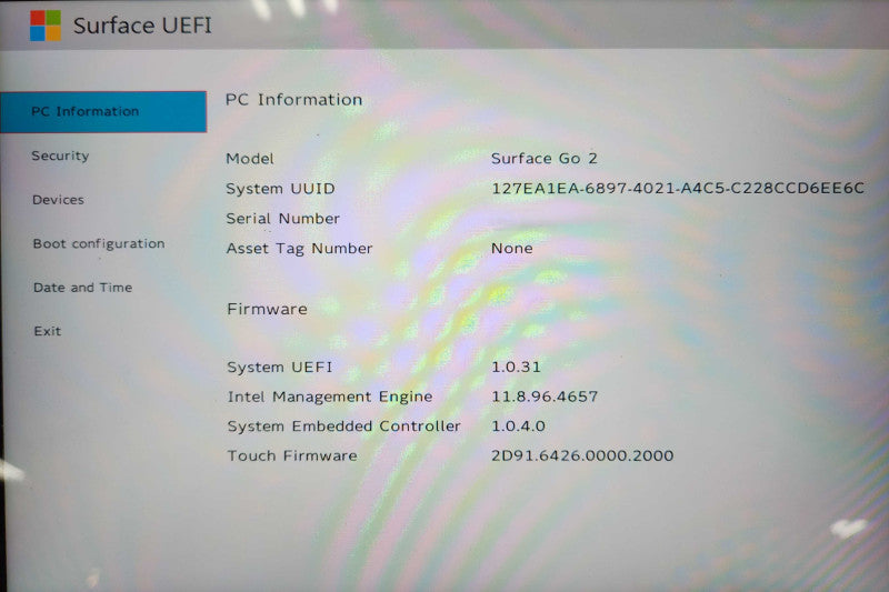 Microsoft Surface Go 2 (1927), Intel m3-8100Y 1.10GHz, 8GB DDR3, 256GB NVMe  BudLap