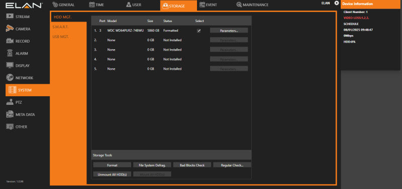 Elan EL-NVR 6TB Network Video Recorder %