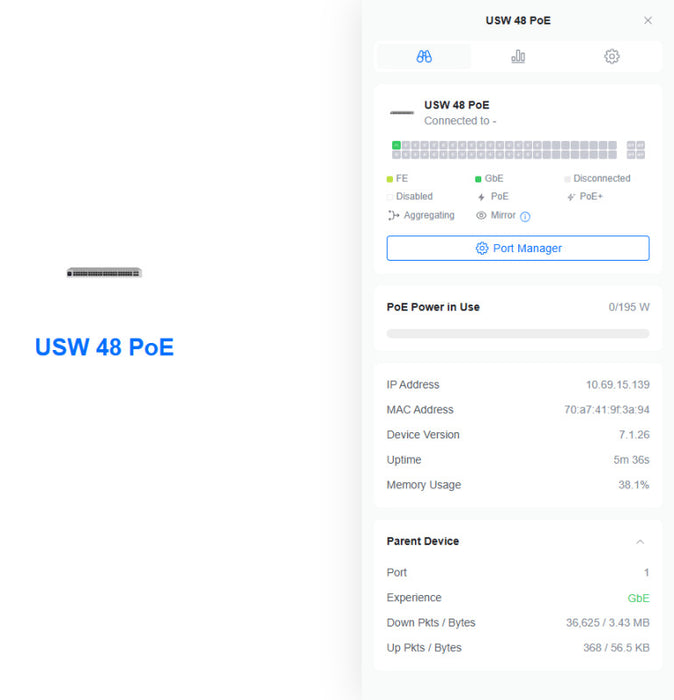 Ubiquiti UniFi USW-48-PoE | 48-Port Gigabit PoE+ (195W) Managed Switch