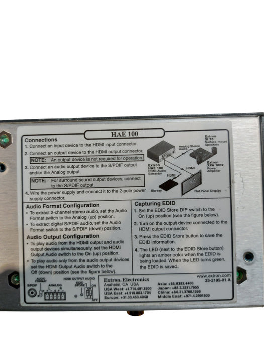 Extron HAE 100 HDMI Audio Extractor