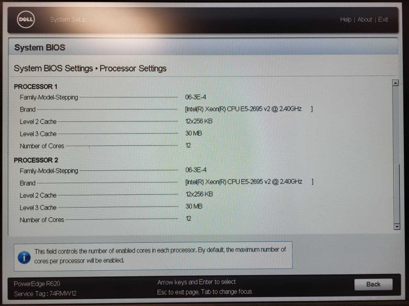 Dell PE R620 1U 2x E5-2695 v2 @ 2.4GHz 32GB DDR3 H310 Mini 2x PSU 2.5" READ $