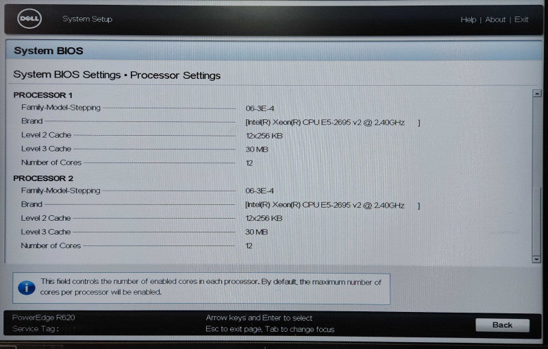 Dell PE R620 1U 4x2.5", 2x Xeon E5-2685v2 2.40GB, 256GB DDR3, H310 Mini Q
