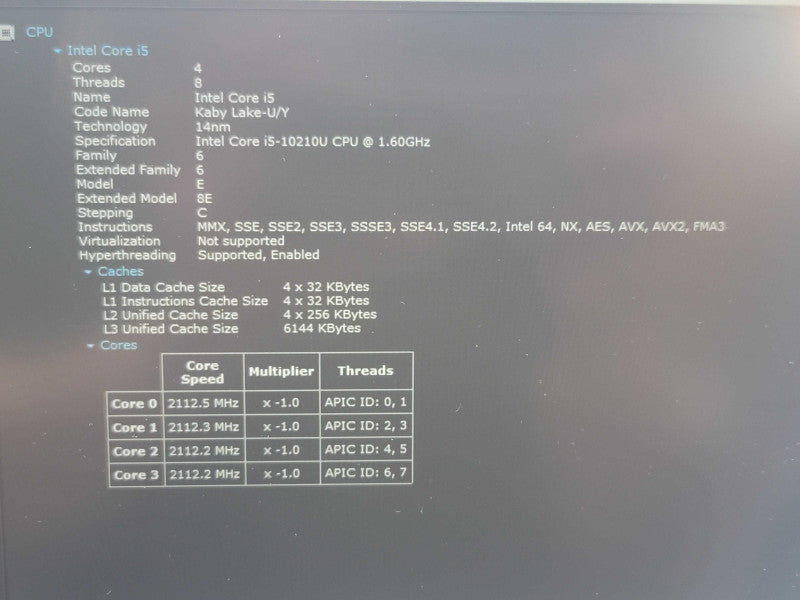 Lenovo ThinkPad X1 Carbon i5-10210U 8GB RAM 256GB SSD READ  β Lap200