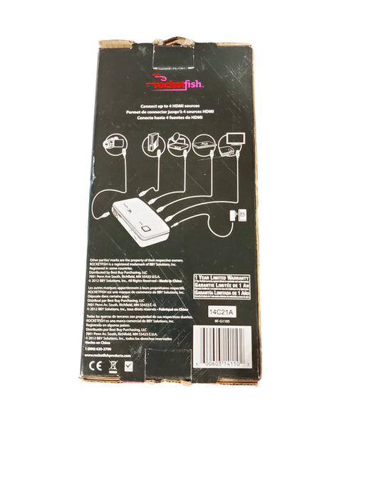 Rocketfish RF-G1185 4-Port HDMI Splitter 3D + Remote