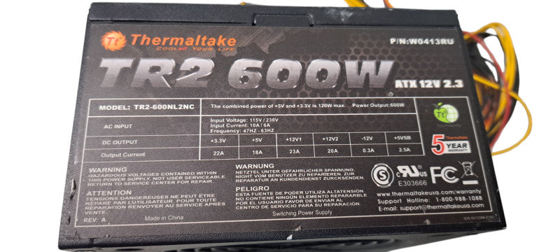 Thermaltake TR2 600 W ATX Power Supply (Model W0413RU)