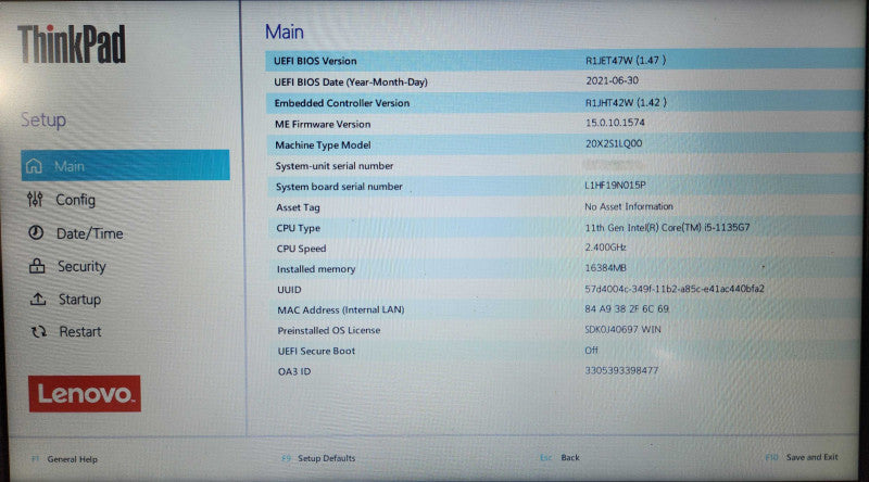 Lenovo ThinkPad L14 Gen 2, i5-1135G7 2.40GHz, 16GB DDR4, 256GB NVMe, PWR Q Lap200