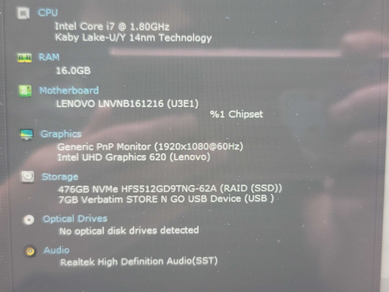 Lenovo Yoga 730 13IKB i7-8550U 16GB RAM 512GB SSD NO ADAPTER  β Lap200