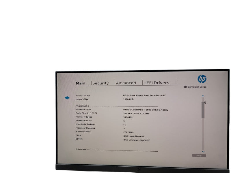 HP ProDesk 400 G7 SFF i5 - 10500 @ 3.10GHz 16GB DDR4 Ram θ