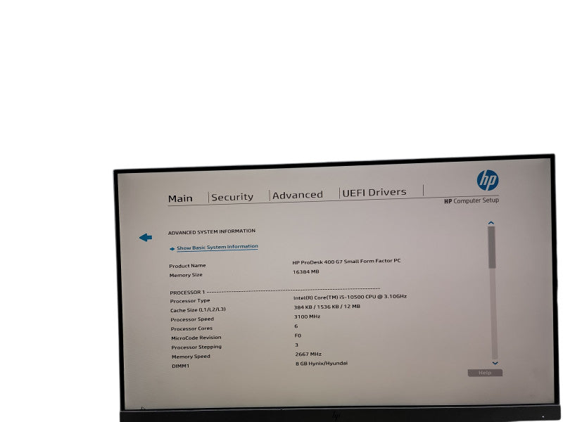 HP ProDesk 400 G7 SFF i5 - 10500 @ 3.10GHz 16GB DDR4 Ram θ