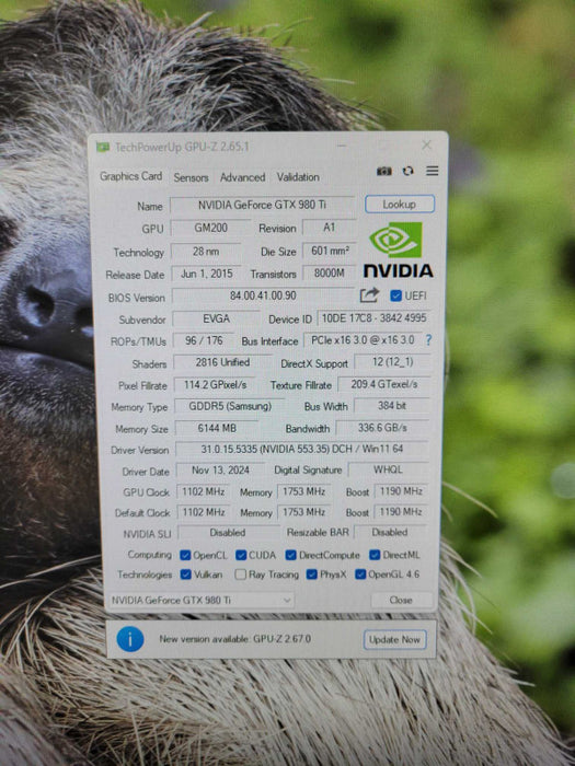 EVGA GeForce GTX 980 Ti 6GB Graphics Card Q!