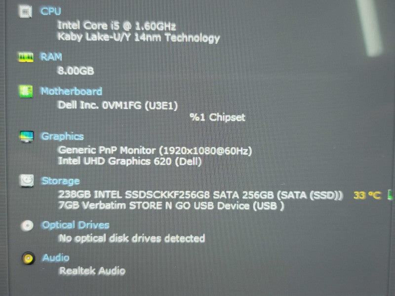 Dell XPS 13 9370 i5-8250U 8GB RAM 256GB SSD No Battery β BudLap