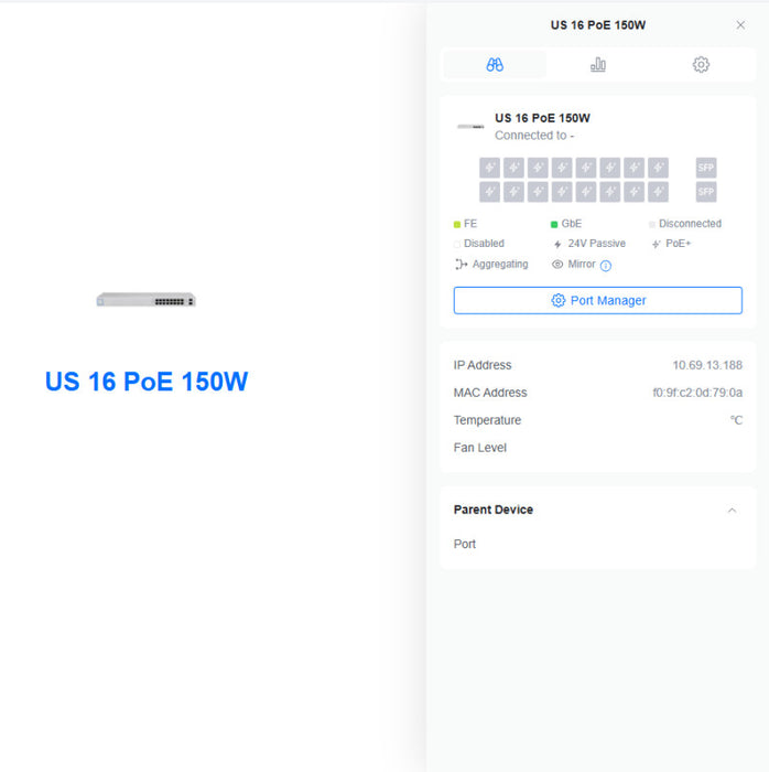 Ubiquiti UniFi US-16-150W | 16-Port Gigabit PoE Managed Switch