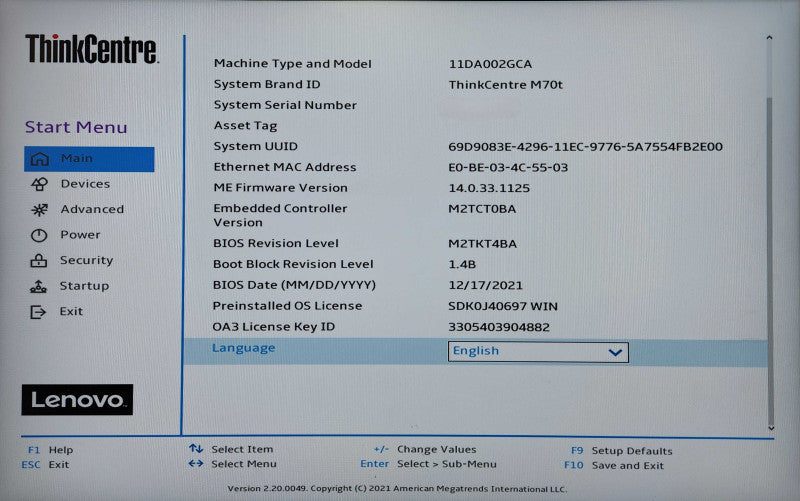 Lenovo ThinkCentre M70t, i5-10400 2.90GHz, 16GB DDR4, 256GB NVMe