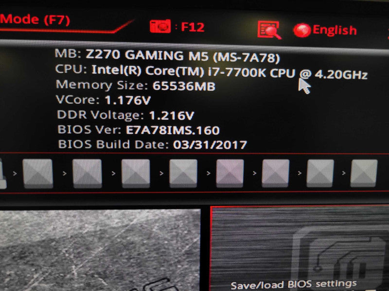 Intel Core i7-7700K MSI Z270 GAMING 64GB DDR4 512GB NVMe 750WPSU %