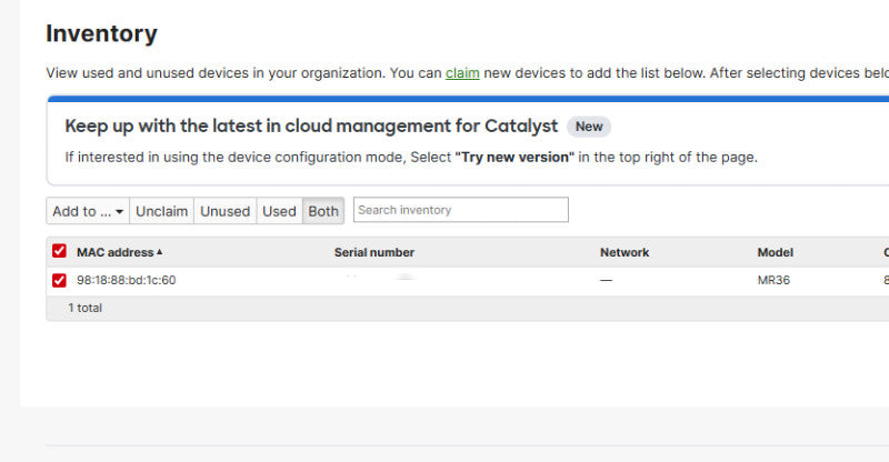 Cisco Meraki MR36-HW | Wireless Access Point UNCLAIMED