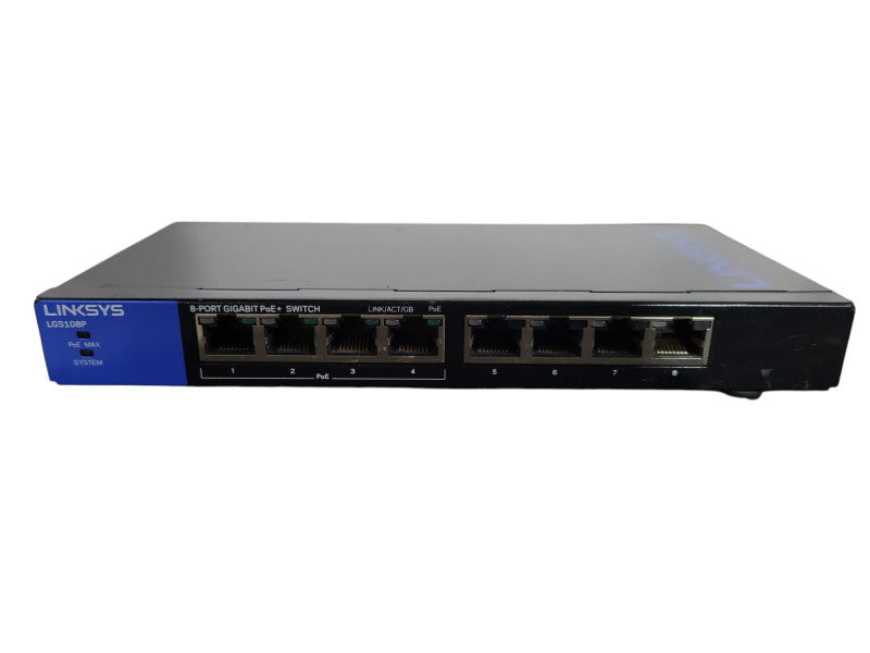 LINKSYS Business Desktop Gigabit PoE+ Switch 8 Ports LGS108P !