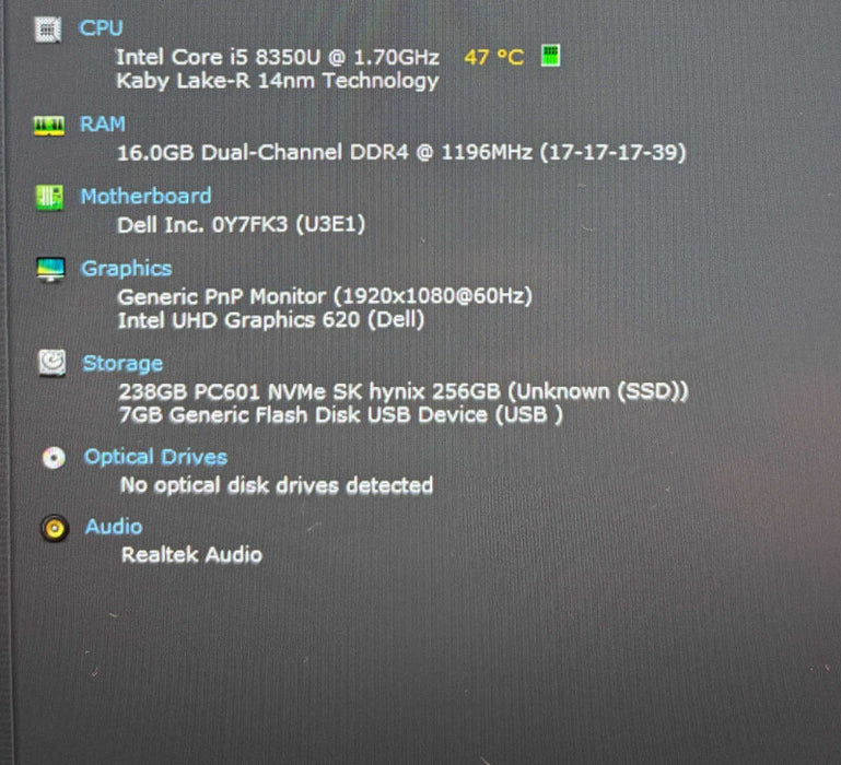 Dell Latitude 5420 Rugged Core i5-8350U@1.7GHz 16GB RAM 256GB SSD  Lap200