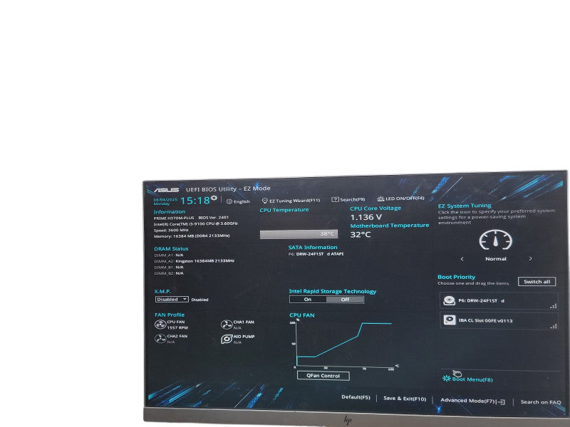 Asus PRIME H370M-PLUS MT i3 - 9100 @ 3.60GHz 16GB DDR4 Ram  θ