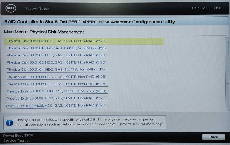 DELL PE T630 16x2.5", Xeon E5-2640v3 2.60GHz, 64GB RAM, 16x1.2TB SAS, H730
