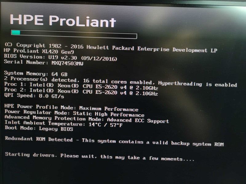 HPE ProLiant XL420 Gen9 - 2x Xeon E5-2620 v4 64GB DDR4 P840ar 2x800W PSU %