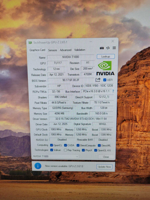 NVIDIA Quadro T1000 4GB GDDR6 4x miniDP PCIe Graphics Card !