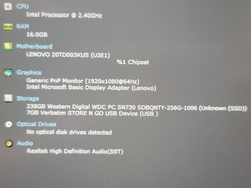 Lenovo ThinkPad E15 Gen 2 i5-1135G7 16GB DDR4 256GB SSD  β Lap200