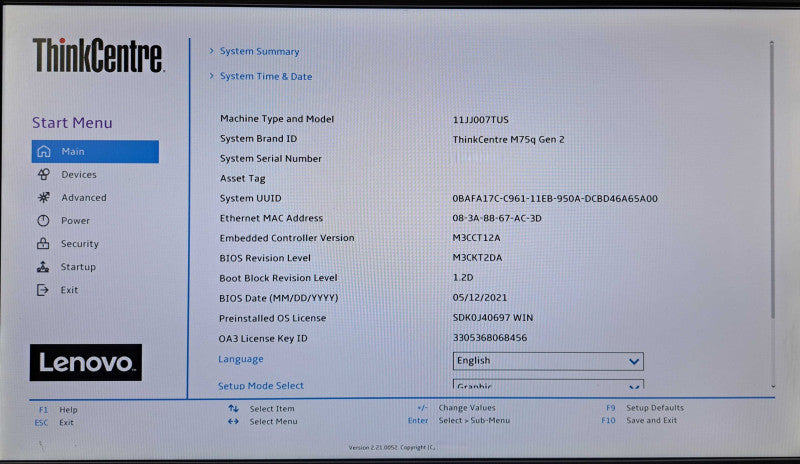 Lenovo ThinkCentre M75q Gen 2 Ryzen 5 Pro 4650GE 8GB RAM 256GB NVMe