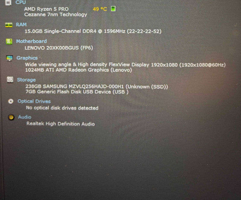 Lenovo ThinkPad T14 Gen 2 AMD Ryzen 5 Pro 5650U 16GB RAM 256GB SSD  Lap200
