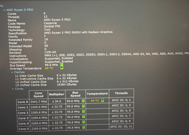 Lenovo ThinkPad T14 Gen 2 AMD Ryzen 5 Pro 5650U 16GB RAM 256GB SSD  Lap200