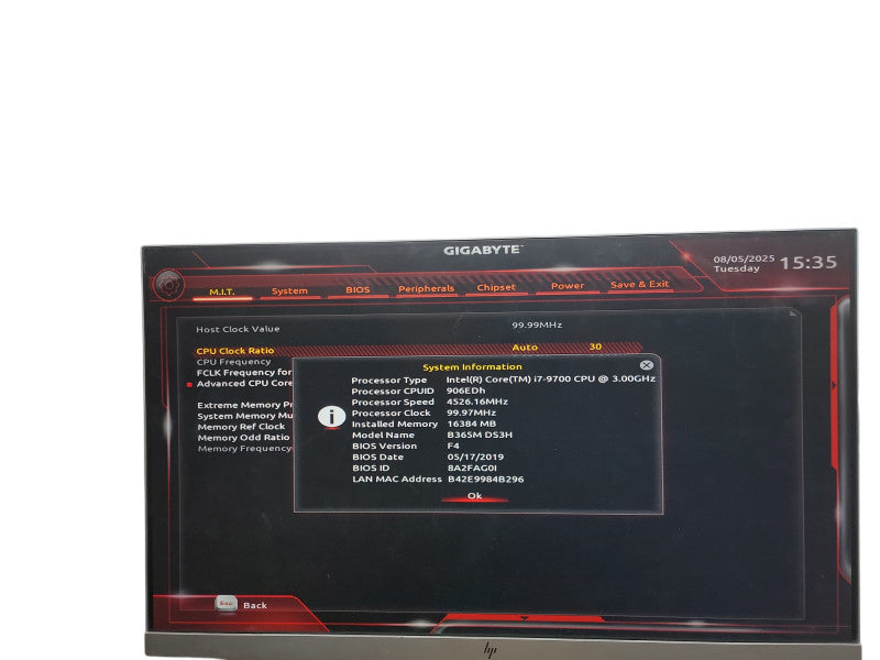 Custom PC B365M DS3H i7 - 9700 @ 3.00GHz 16GB DDR4 Ram θ