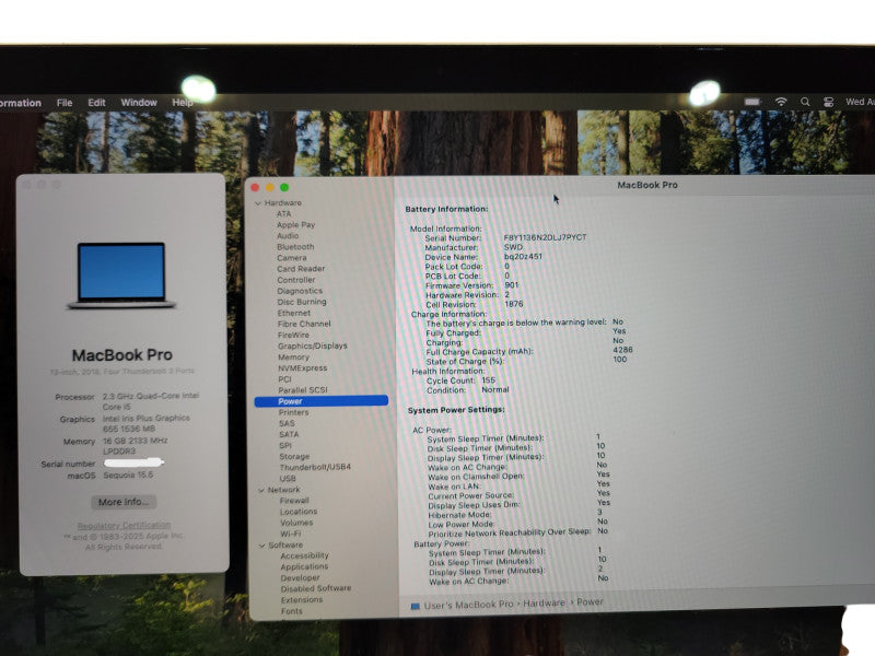 Apple Macbook Pro 2018 13" 4-Core i5-8259U @ 2.3GHz 16GB DDR3 250GB SSD