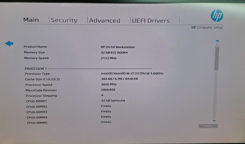 HP Z4 G4 Workstation | Xeon W-2133 @3.60GHz, 32GB DDR4, K5200, 256GB NVMe )