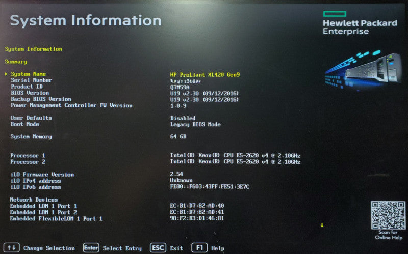 HP ProLiant XL420 Gen9 2x Xeon E5-2620 v4 64GB DDR4 P840ar/P440 - No HDD
