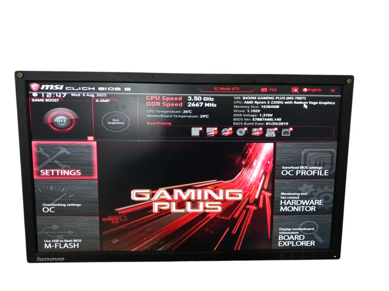 MSI B450M Gaming Plus Motherboard & AMD Ryzen 3 2200G CPU READ