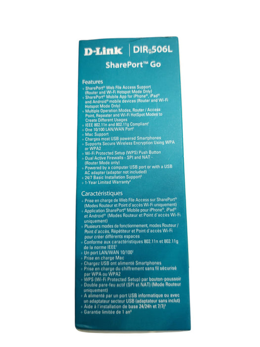 D-Link SharePort Go 1-Port 10/100 Wireless N Router (DIR-506L)