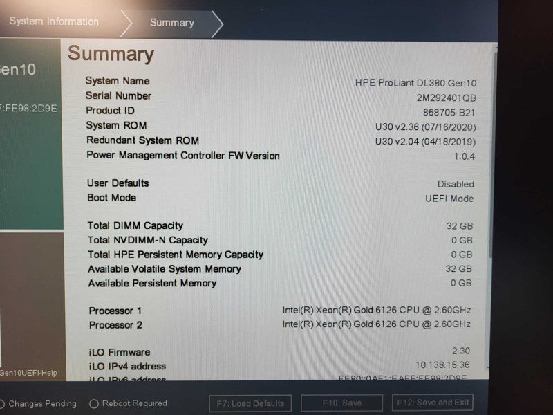 HP PL DL380 Gen10 2U 3.5" 2x Gold 6126 @ 2.6GHz 32GB DDR4 P816i-a SR Gen10 Q$
