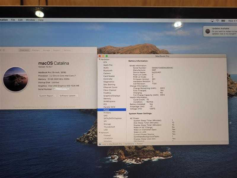 Apple Macbook Pro 2018 15" 6-Core i7-8850H @ 2.2GHz 16GB DDR4 256GB SSD
