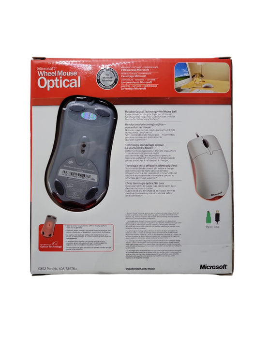 Microsoft Wheel Mouse Optical 1.1A USB and PS/2 Compatible D66-00066 %