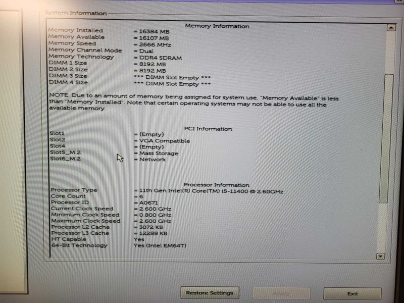Dell XPS 8940 Tower i5-11400 @ 2.6GHz 16GB DDR4 256GB NVme $