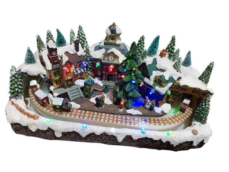 Christmas Village 3Piece Set for Show(Needs Repair on Electronic Operation) =