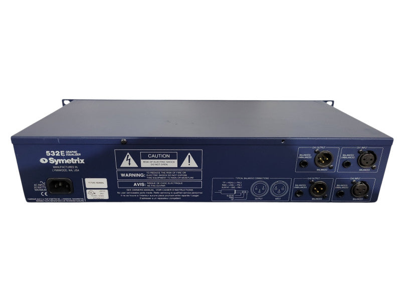 Symetrix 532E, 2 Channel 31 Band Graphic Equalizer, Rack Mount !
