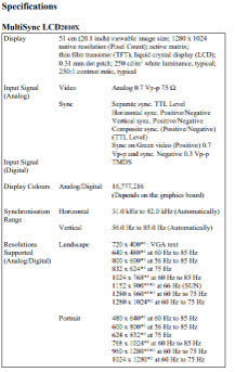 NEC MultiSYNC LCD2010x 20.1" - 1280x1024@75HZ %