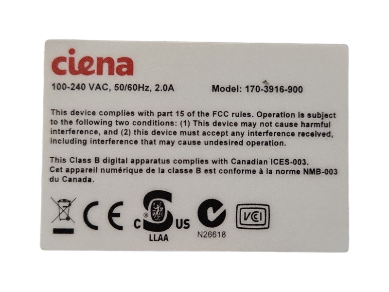 Ciena 3916 170-3916-900 Service Delivery Switch, Factory Reset
