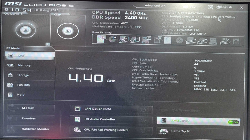 Custom PC MSI Z370-A PRO i7-8700K 32GB RAM 240GB SSD NVIDIA GTX 1017 !